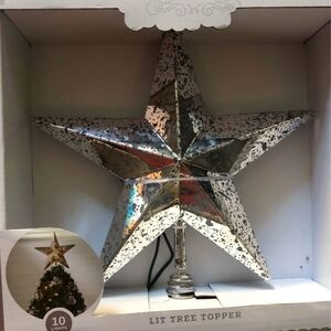 Wondershop Silver Glitter Star Tree Topper